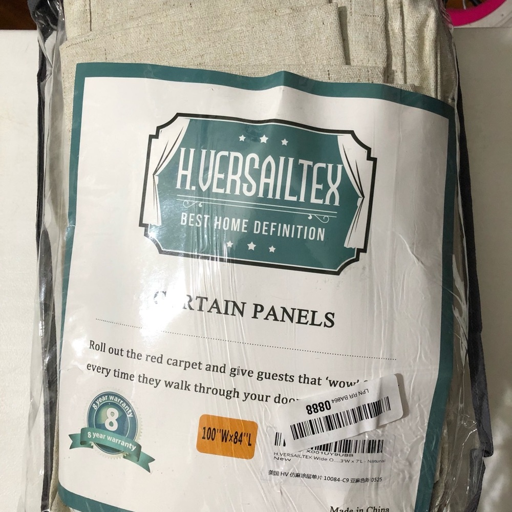 H. Versailtex 100”x84” window curtains